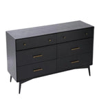 Commode industrielle en bois à 6 tiroirs