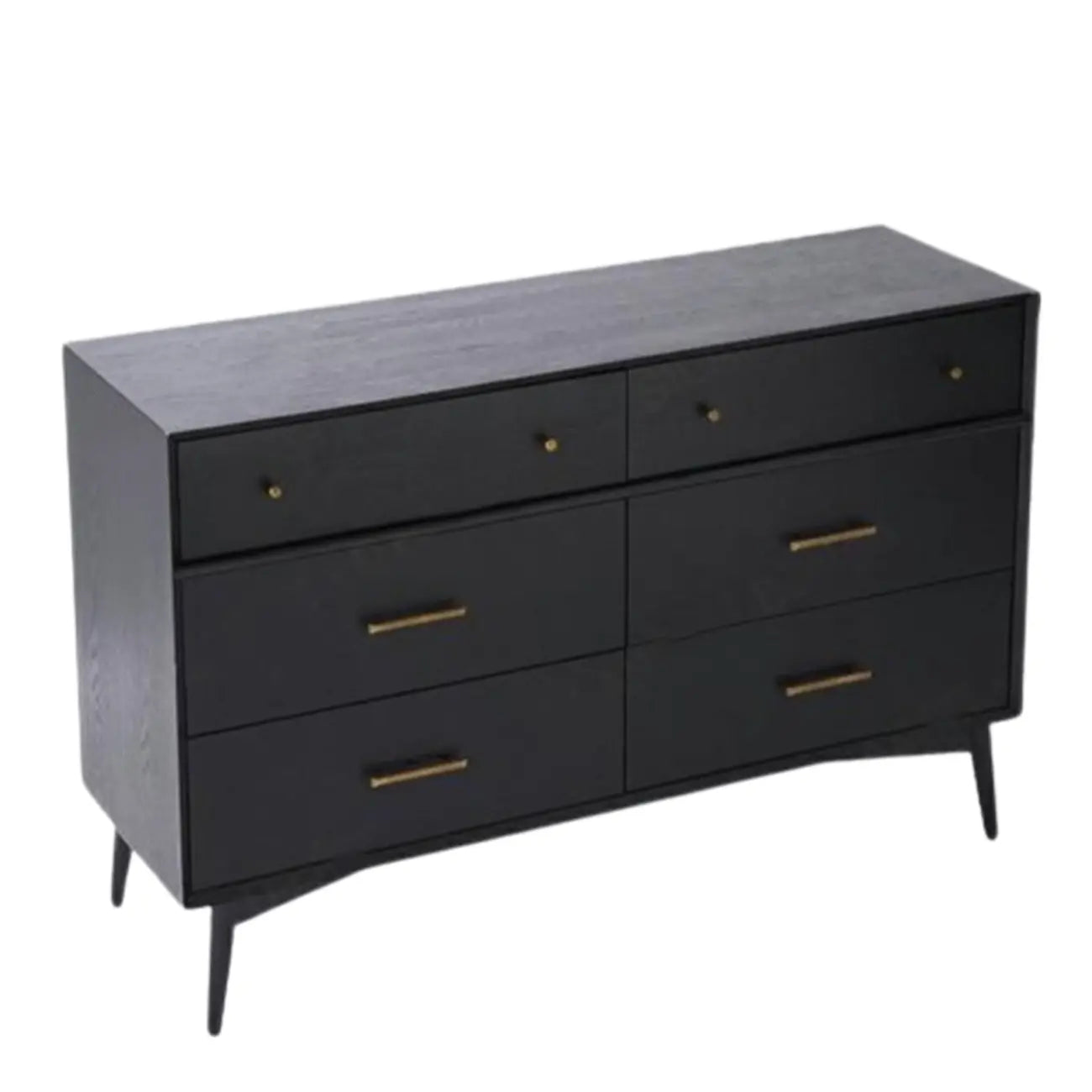 Commode industrielle en bois à 6 tiroirs