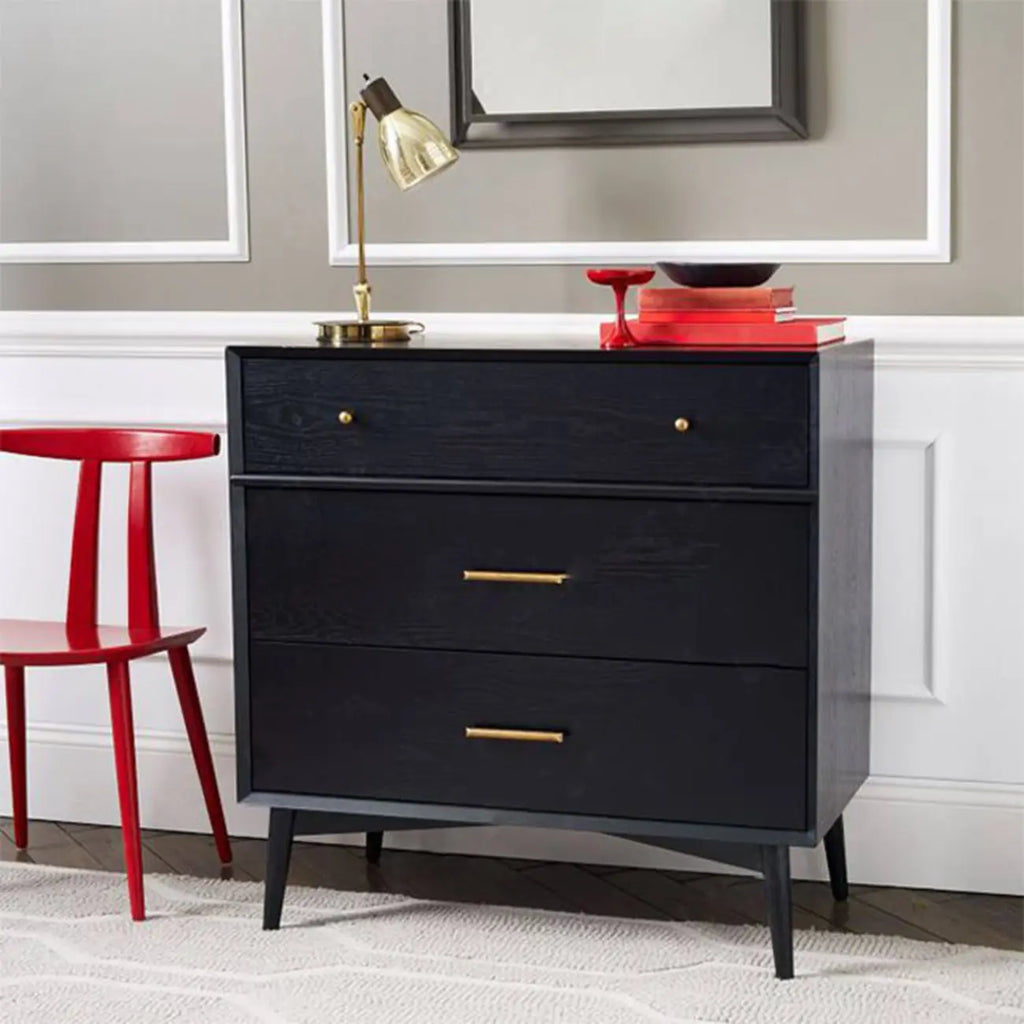 Commode industrielle en bois à 6 tiroirs