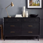 Commode industrielle en bois à 6 tiroirs