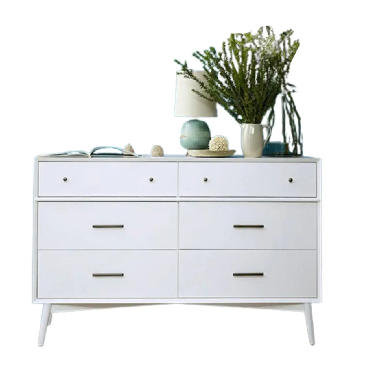 Commode industrielle en bois à 6 tiroirs