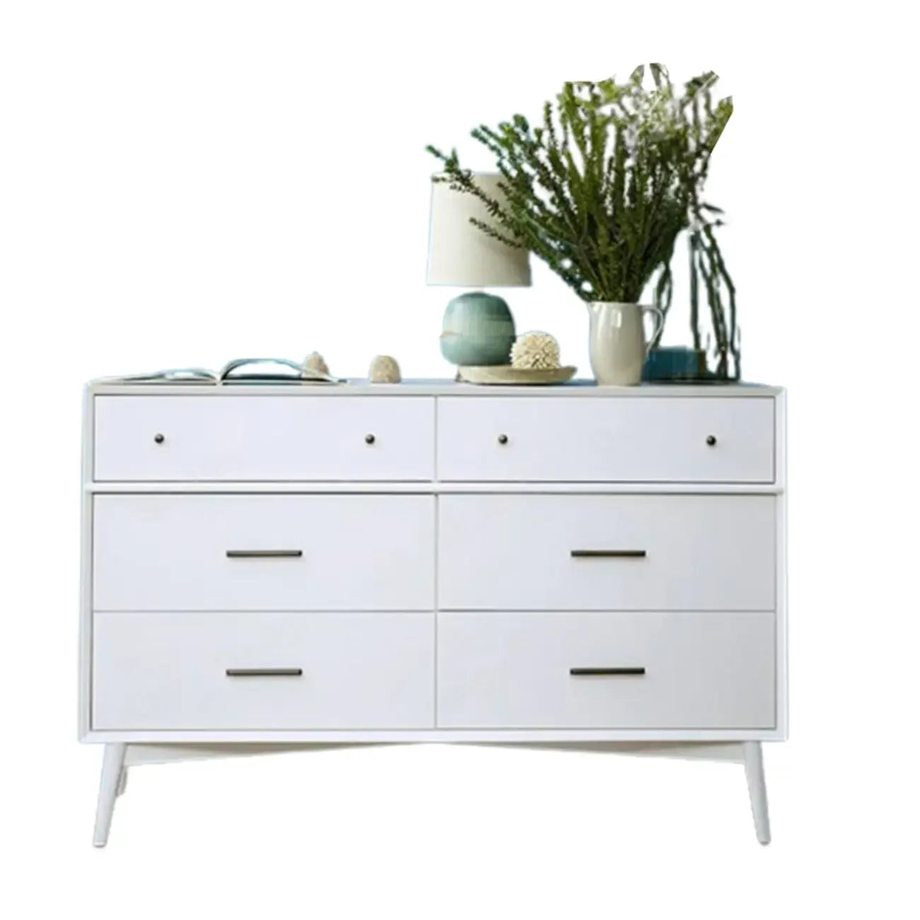 Commode industrielle en bois à 6 tiroirs