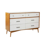 Commode industrielle en bois à 6 tiroirs