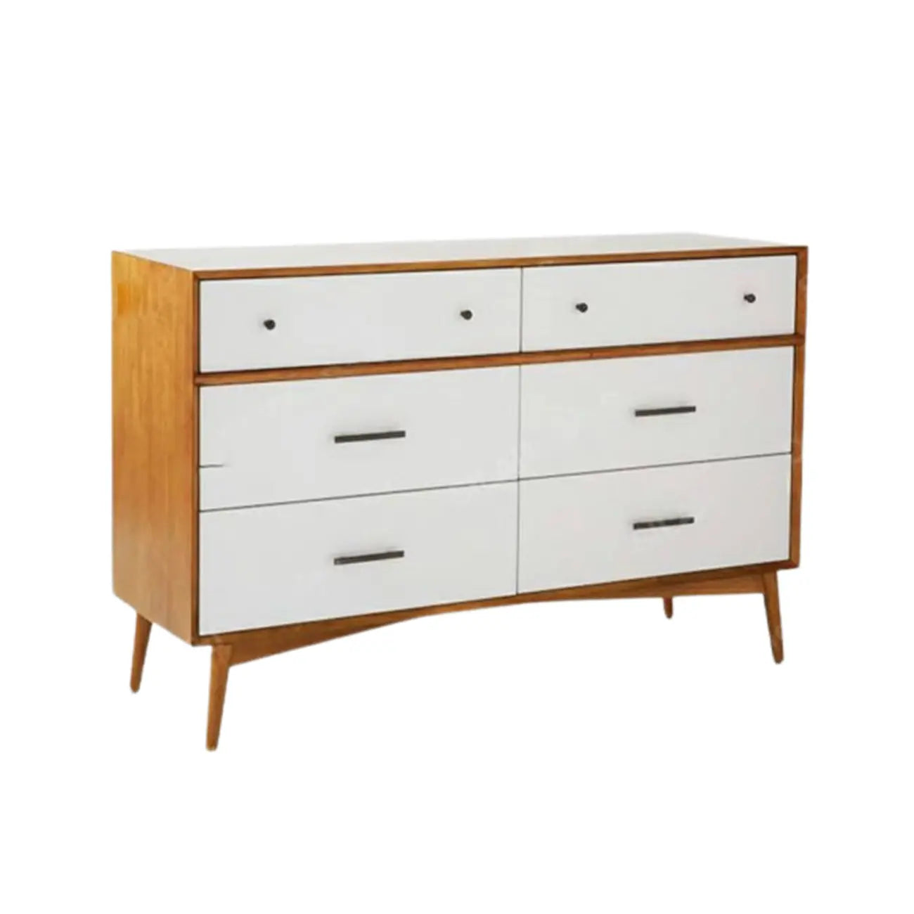 Commode industrielle en bois à 6 tiroirs