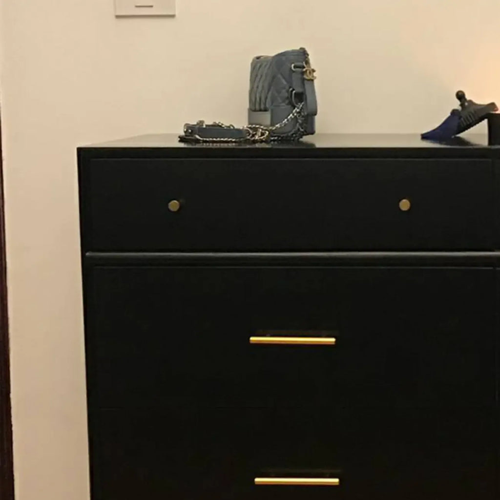 Commode industrielle en bois à 6 tiroirs