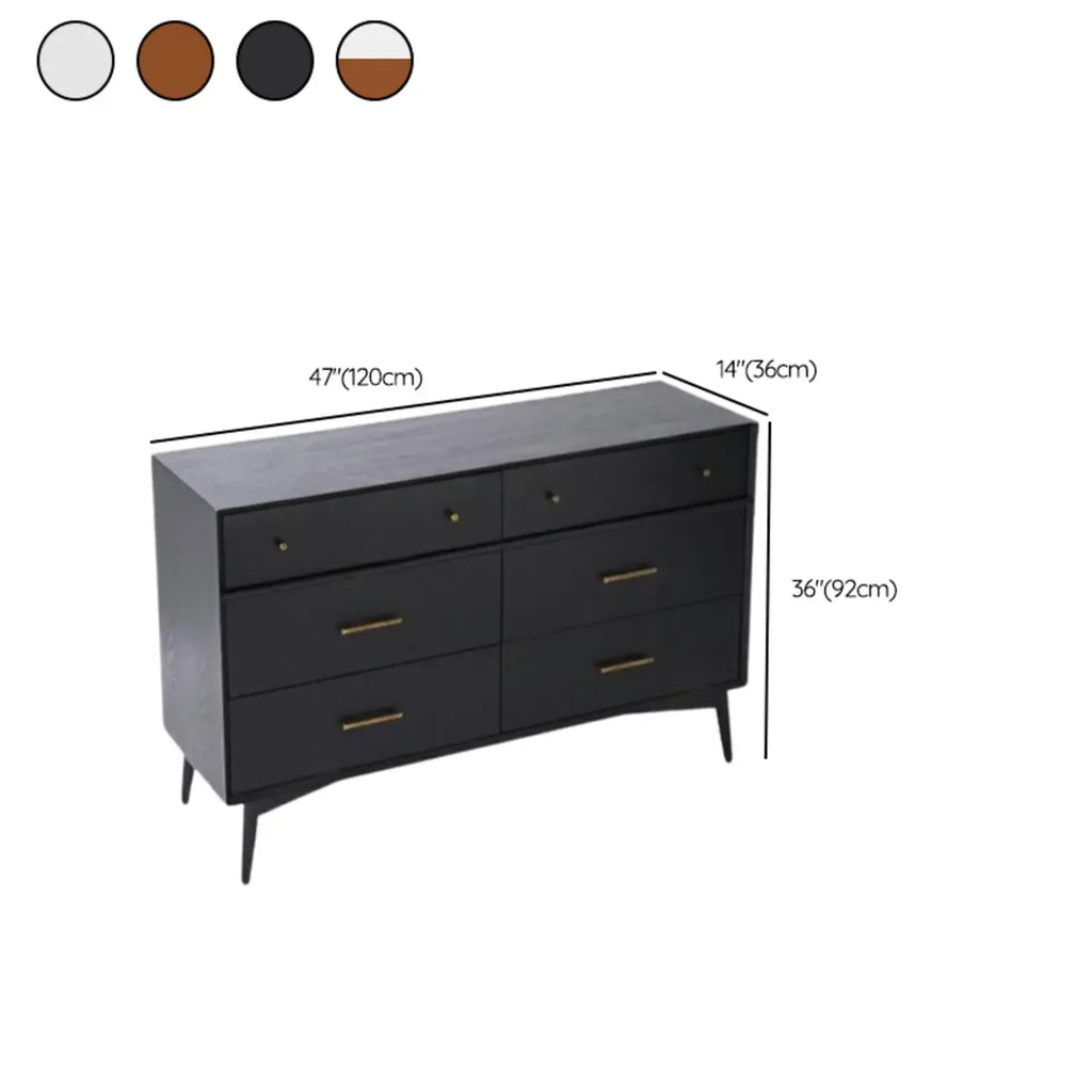 Commode industrielle en bois à 6 tiroirs