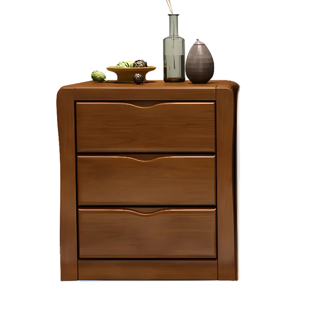 Commode double classique en bois d'hévéa à 9 tiroirs