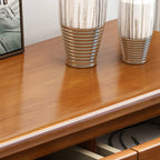 Commode double classique en bois d'hévéa à 9 tiroirs