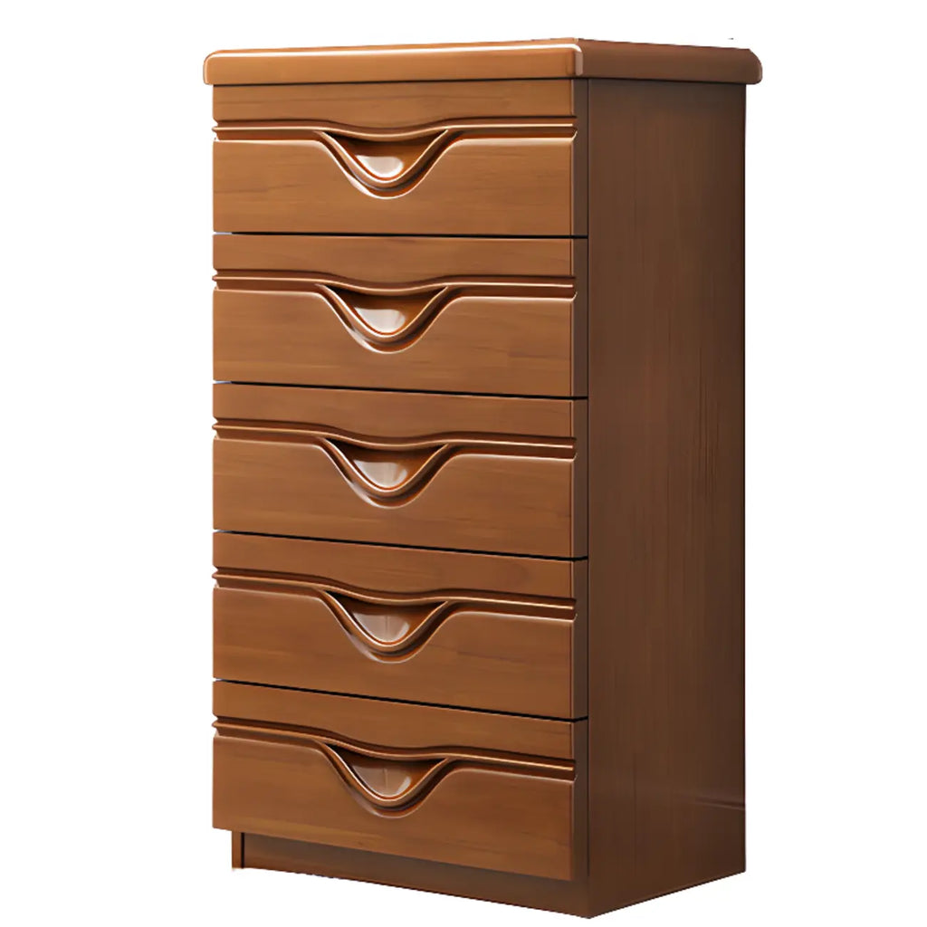 Commode double classique en bois d'hévéa à 9 tiroirs