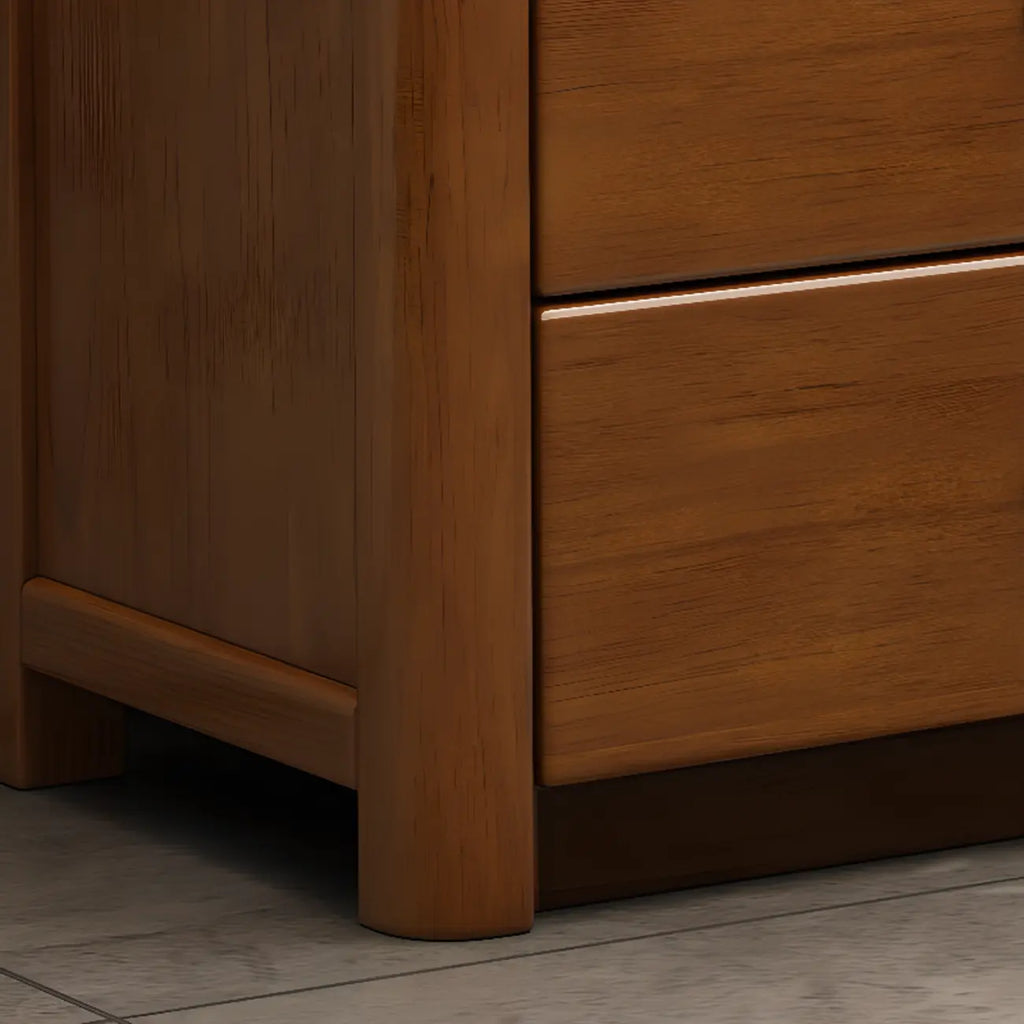 Commode double classique en bois d'hévéa à 9 tiroirs