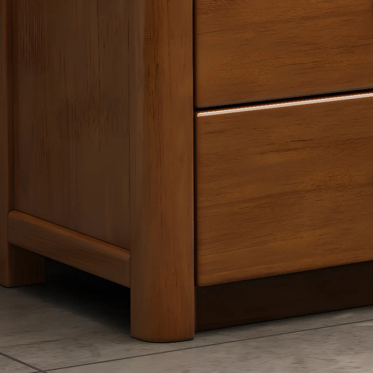 Commode double classique en bois d'hévéa à 9 tiroirs