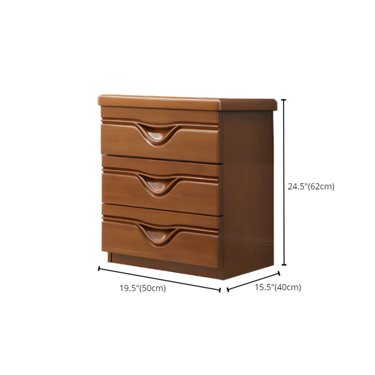 Commode double classique en bois d'hévéa à 9 tiroirs