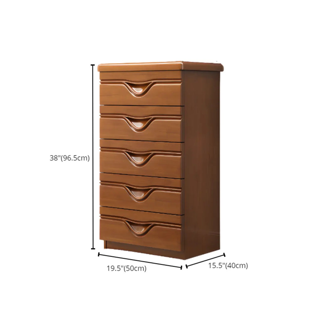 Commode double classique en bois d'hévéa à 9 tiroirs
