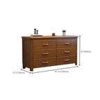 Commode double classique en bois d'hévéa à 9 tiroirs
