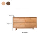 Commode double élégante en bois de cerisier avec 5 tiroirs pour chambre à coucher