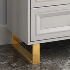 Commode combinée en bois gris glamour avec 7 tiroirs