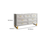 Commode combinée en bois gris glamour avec 7 tiroirs