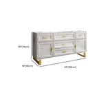 Commode combinée en bois gris glamour avec 7 tiroirs