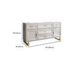 Commode combinée en bois gris glamour avec 7 tiroirs