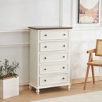 Commode élégante en bois blanc à 9 tiroirs pour chambre à coucher