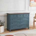 Commode élégante en bois blanc à 9 tiroirs pour chambre à coucher
