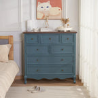 Commode élégante en bois blanc à 9 tiroirs pour chambre à coucher