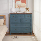 Commode élégante en bois blanc à 9 tiroirs pour chambre à coucher