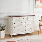 Commode élégante en bois blanc à 9 tiroirs pour chambre à coucher