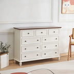 Commode élégante en bois blanc à 9 tiroirs pour chambre à coucher