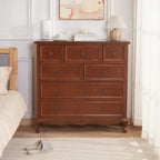 Commode élégante en bois blanc à 9 tiroirs pour chambre à coucher