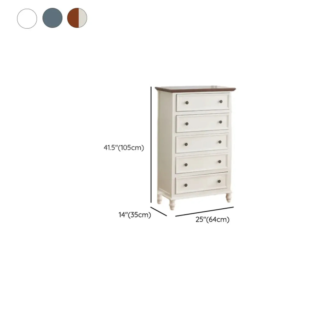 Commode élégante en bois blanc à 9 tiroirs pour chambre à coucher