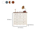Commode élégante en bois blanc à 9 tiroirs pour chambre à coucher