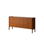 Commode minimaliste en bois marron avec tiroirs pour chambre à coucher