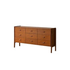 Commode minimaliste en bois marron avec tiroirs pour chambre à coucher