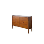 Commode minimaliste en bois marron avec tiroirs pour chambre à coucher