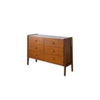 Commode minimaliste en bois marron avec tiroirs pour chambre à coucher