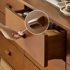 Commode minimaliste en bois marron avec tiroirs pour chambre à coucher
