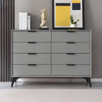 Console-commode grise industrielle avec double rangement