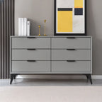 Console-commode grise industrielle avec double rangement