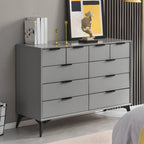 Console-commode grise industrielle avec double rangement