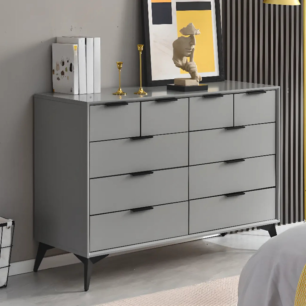 Console-commode grise industrielle avec double rangement