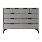 Console-commode grise industrielle avec double rangement