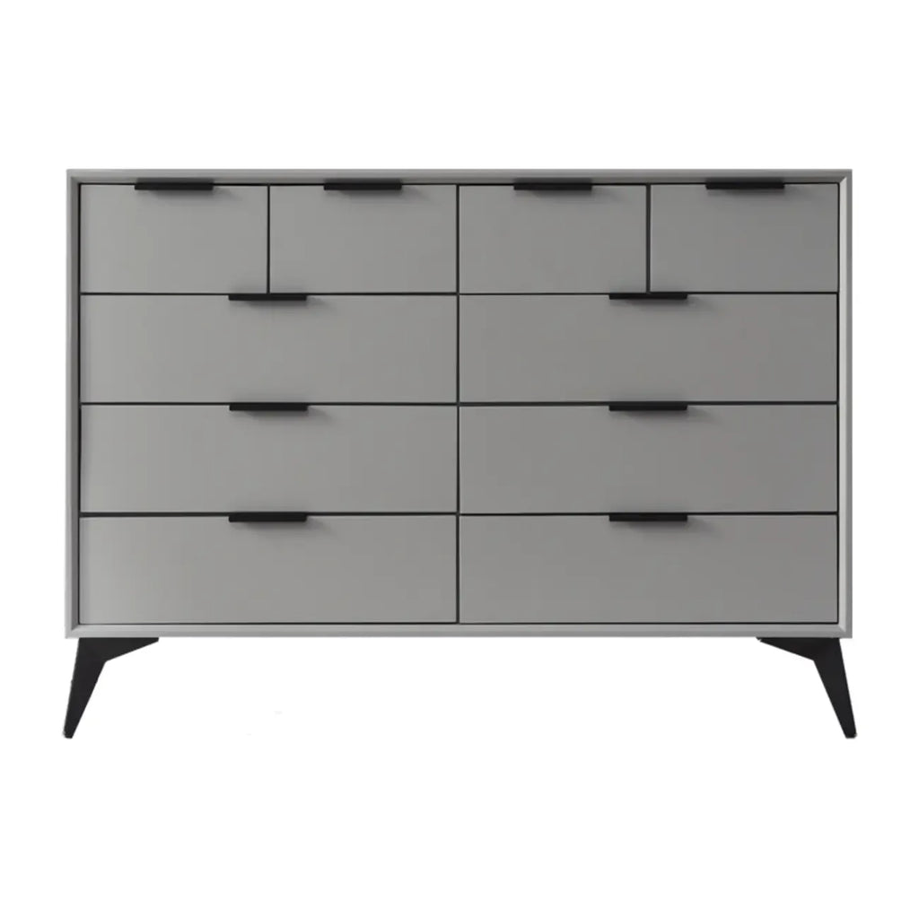 Console-commode grise industrielle avec double rangement