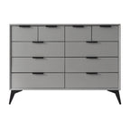 Console-commode grise industrielle avec double rangement