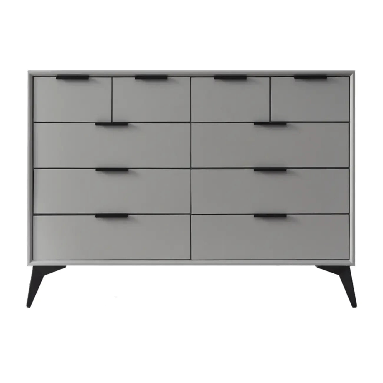 Console-commode grise industrielle avec double rangement