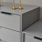 Console-commode grise industrielle avec double rangement