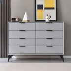 Console-commode grise industrielle avec double rangement