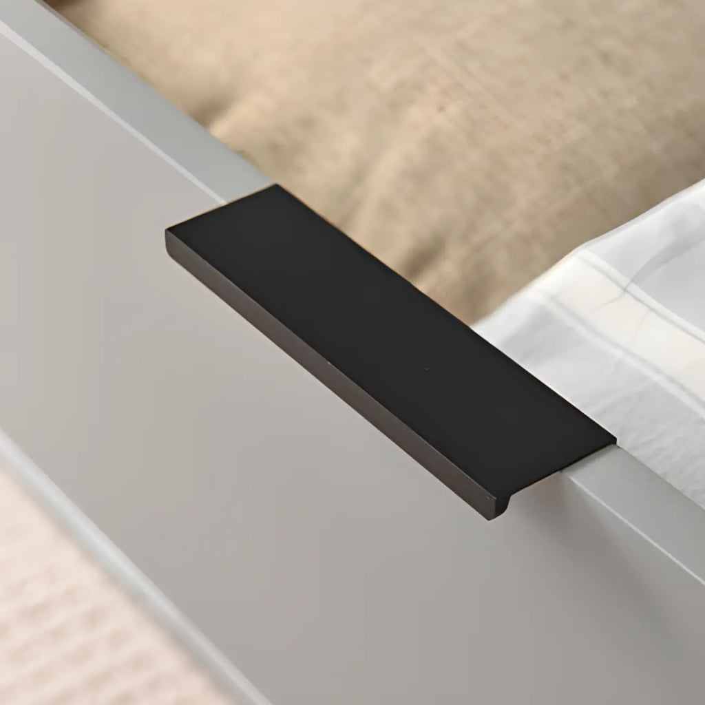 Console-commode grise industrielle avec double rangement
