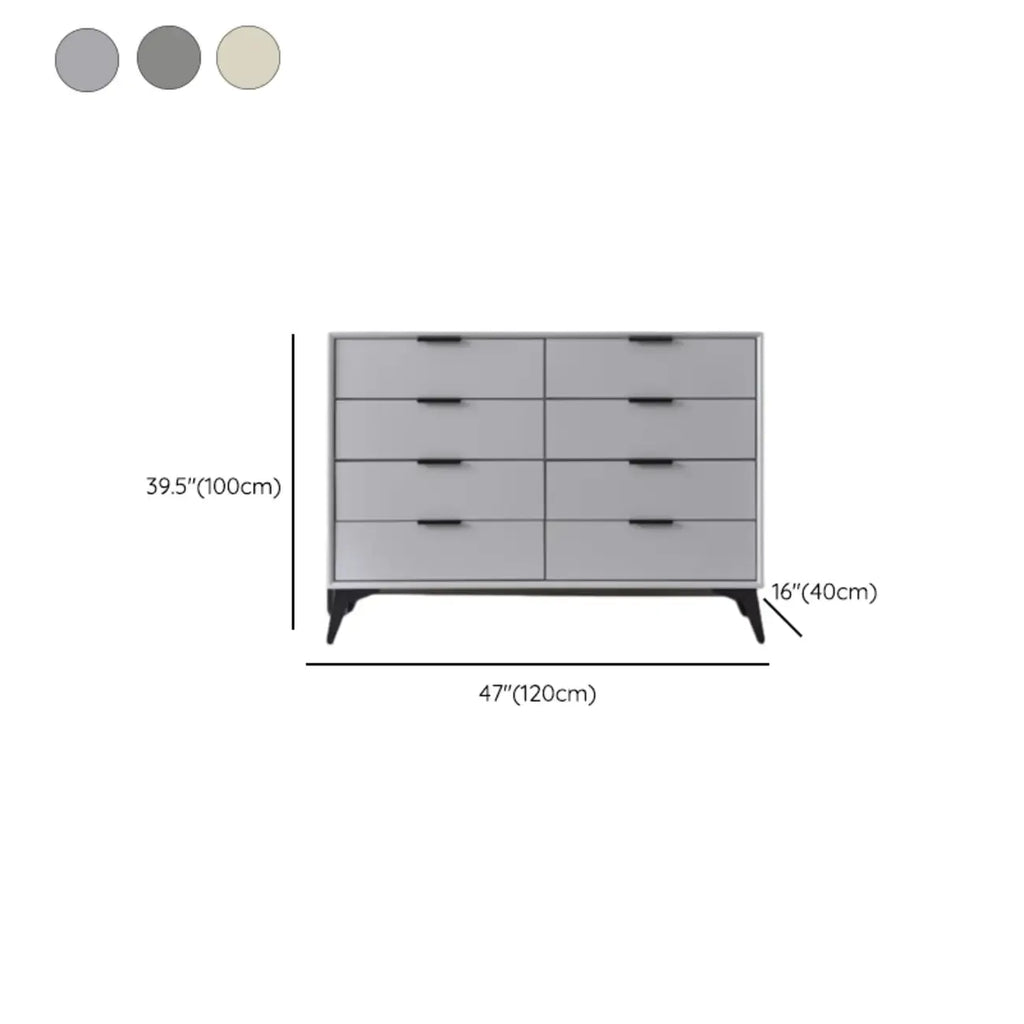 Console-commode grise industrielle avec double rangement