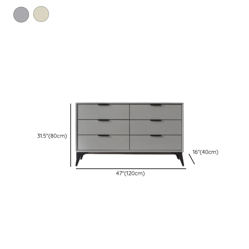 Console-commode grise industrielle avec double rangement